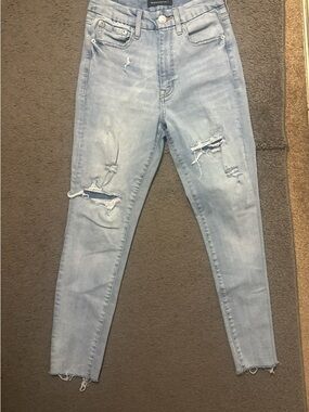 Aeropostale Light Blue Distressed Women's Jeans Size 6 High Rise Curvy